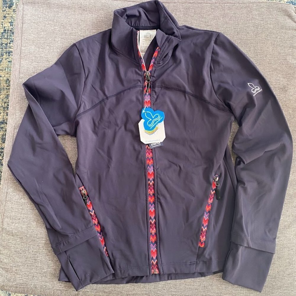 Running Sport Track Jacket Full Zip Workout Athletic Fitness w/ Thumb Holes